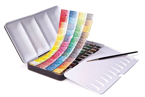 48 half pans metal box 1 brush code n131607|Sennelier Classic watercolour box 48 Half Pans.